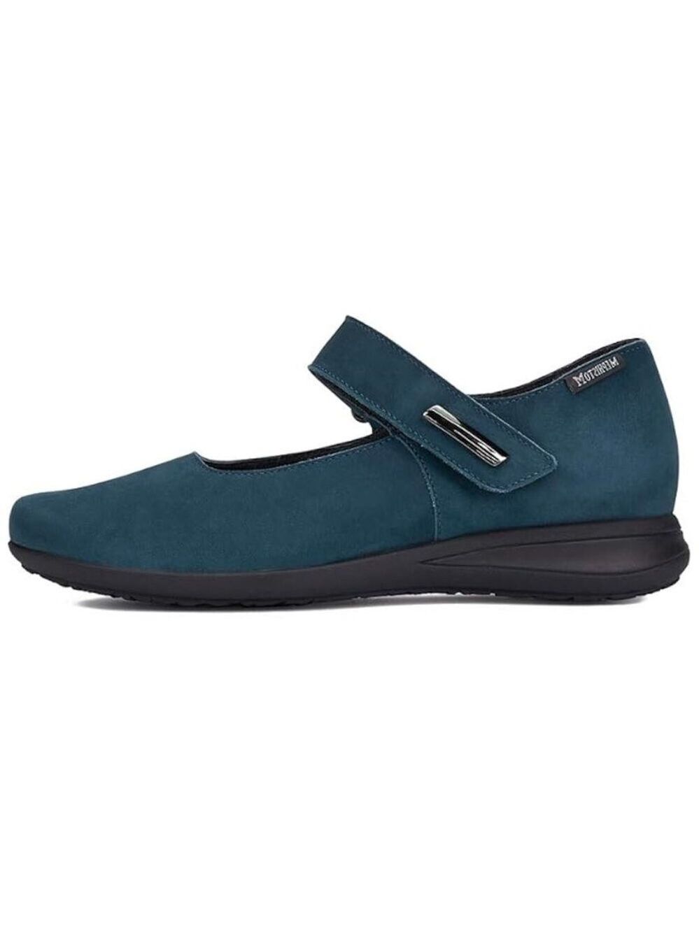 MEPHISTO Nyna Nubuck Leather Mary Jane Shoes Flats Hook & Loop Blue